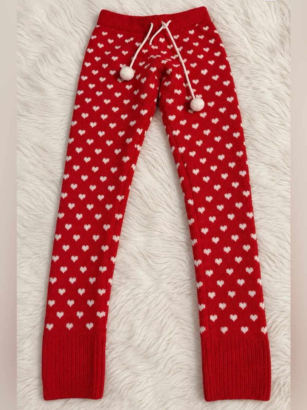 Bestsey Johnson Red Heart Knit Pajama Pants